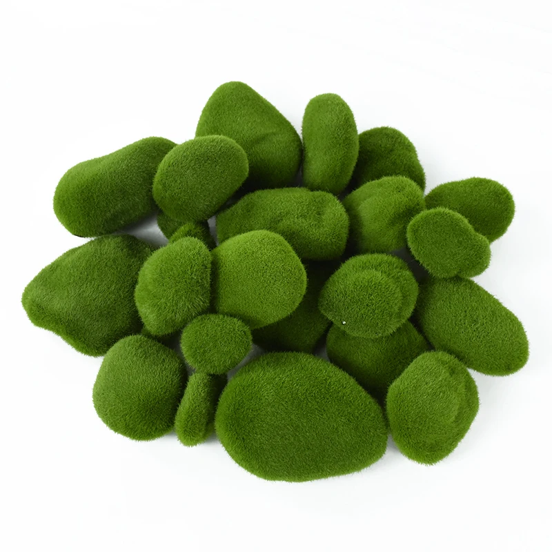 10Pcs Artificial Moss Rocks Ball Fake Green Plant for Home Garden Flower Pot Decoration Micro Landscape DIY Crafts