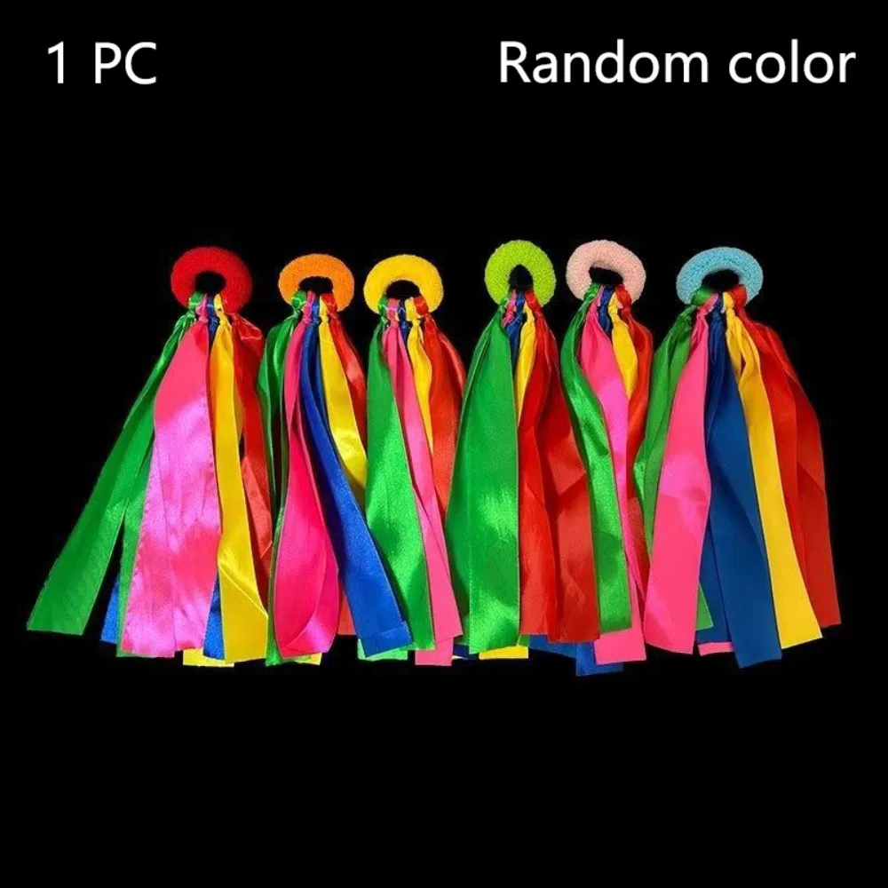 Elastic Rope Children's Wrist Ribbon Team Sports Design Big Match Pom Cheerleader Hand Flowers Multicolored Dance Props