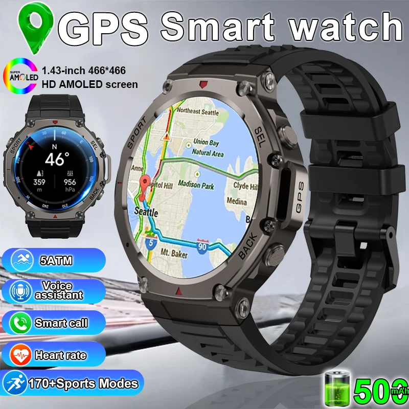 

Новые военные умные часы LIGE с Bluetooth-звонками, встроенным GPS, компасом, барометрическим альтиметром, водонепроницаемостью 10ATM, спортивные смарт-часы для мужчин