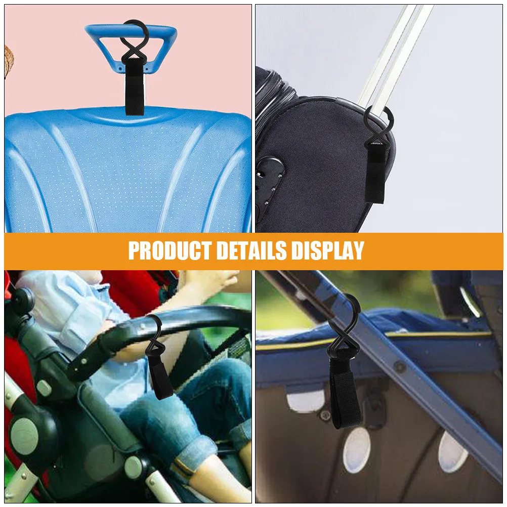 12Pcs Easy Install Stroller Hooks Universal Adjustable for Diaper Bags Purses Shopping Bags Strollers Walkers Wheelchairs Cart