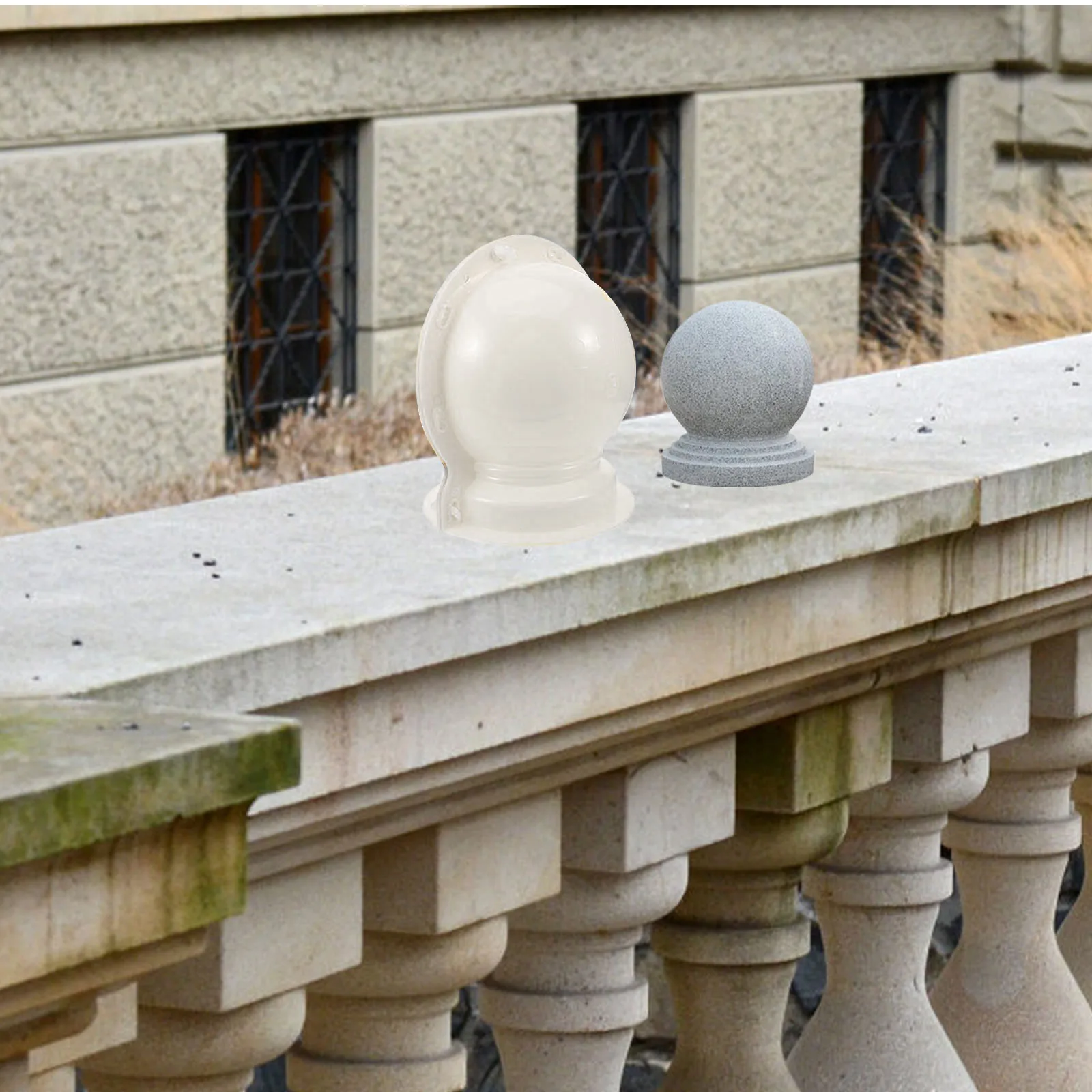 

Roman Column Ball Shaped Concrete Mold Plastic DIY Garden Fence Balcony Decor Feng Shui Mold Durable Lightweight Pathway
