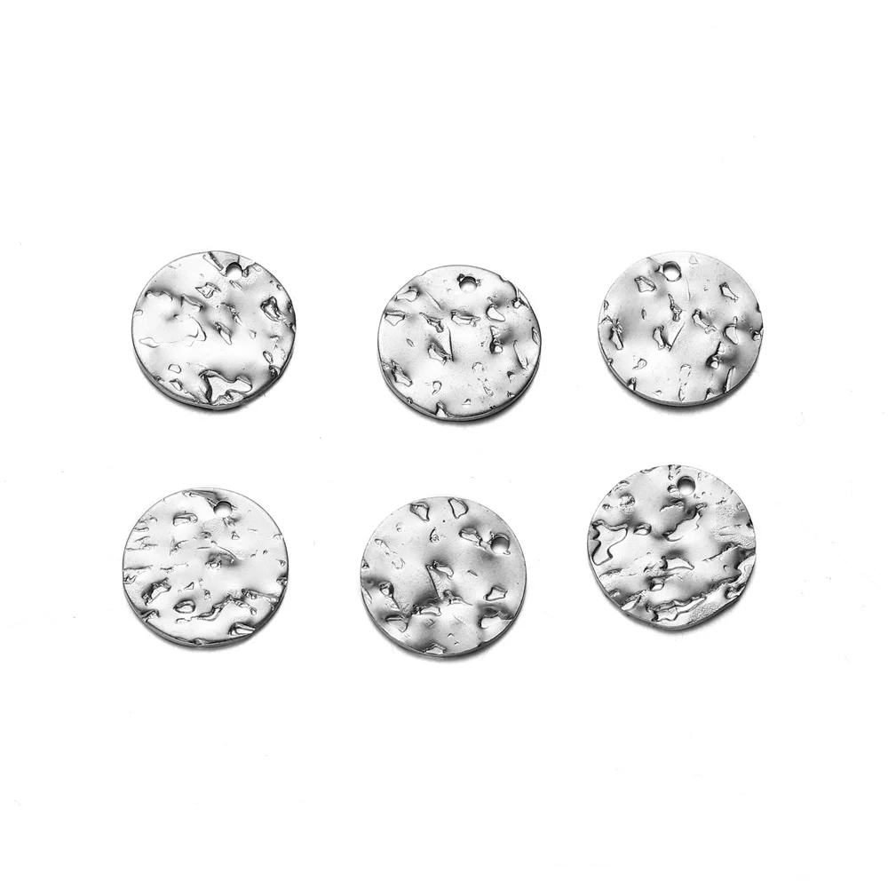 20-50pcs/lot Stainless Steel Round Wrinkle Charms Gold Color Pendant Accessories For DIY Necklace Bracelet Jewelry Making image 5