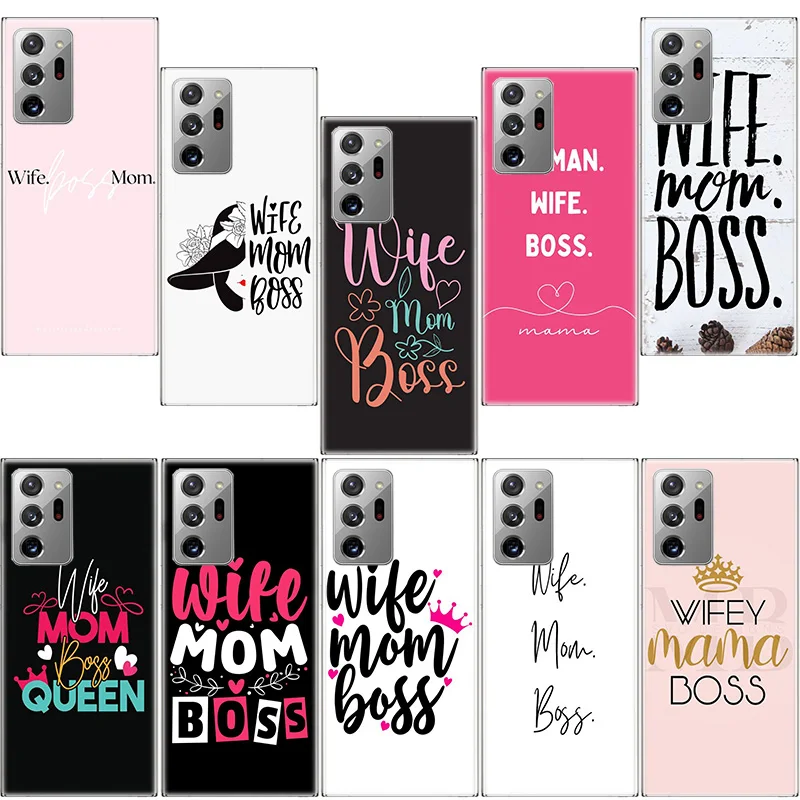 Wife Mom Boss Phone Case For Samsung S24 S23 S22 Ultra S21 Plus Galaxy S20 FE S10 Lite S10E S9 S8 S7 S6 Edge Cover Capa Soft TPU