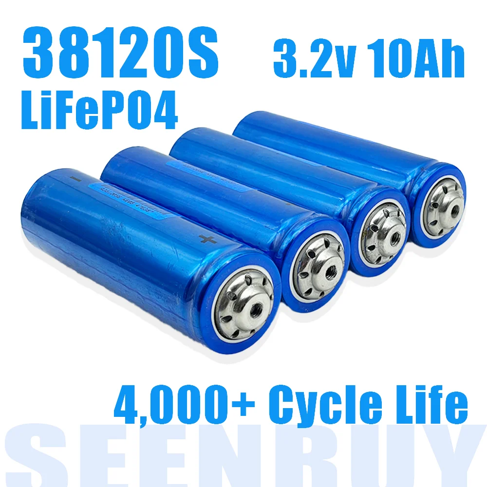 

3.2V 10Ah LiFePO4 Power Battery Cylindrical Cell 38120S Deep Cycle for DIY 12V 24V 36V 48V 60V Scooter Vehicle Cleaning Machine