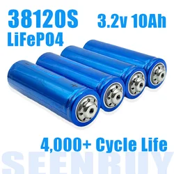 3.2V 10Ah LiFePO4 Power Battery Cylindrical Cell 38120S Deep Cycle for DIY 12V 24V 36V 48V 60V Scooter Vehicle Cleaning Machine