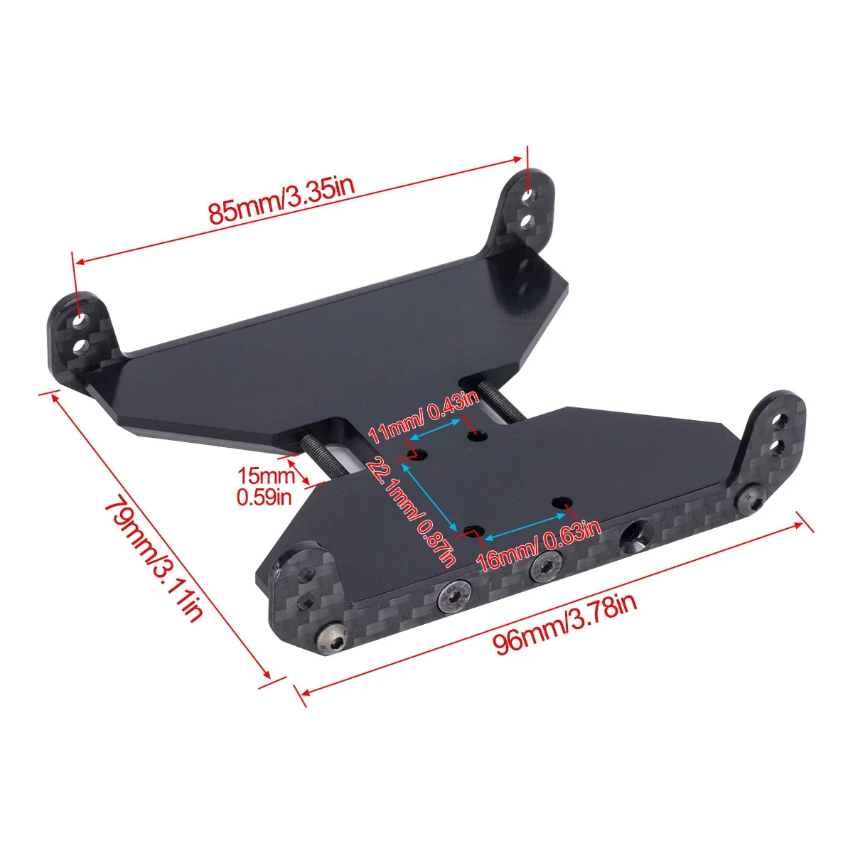 Carbon Fiber Chassis Skid Plate Delrin Transmission Plate for 1/10 RC Crawler Car Axial SCX10 Capra 1.9 UTB F9 Upgrade Parts