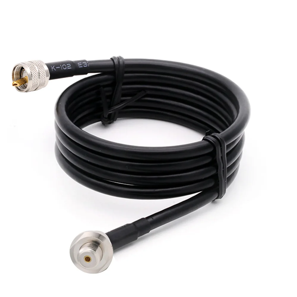 Pl259 uhf macho para uhf fêmea so239 ângulo direito rg58 trança cabo de extensão da antena para o rádio do presunto do carro walkie talkie transmissor