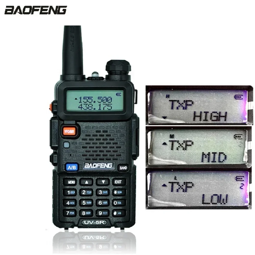 

BaoFeng UV5R H Ham Two Way Radio 8W Three Power Rate VHF UHF LCD Screen Display Outdoor Sports Camping Hiking HAM Interphone