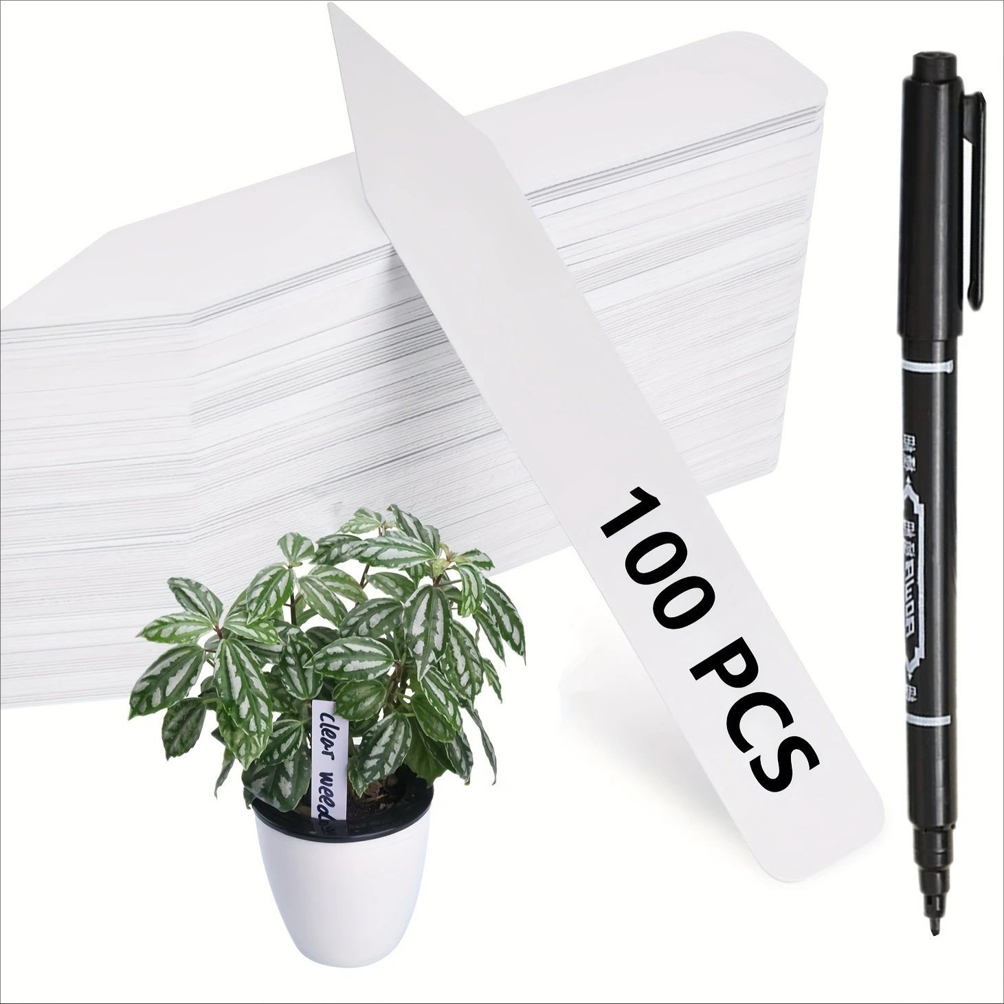 

100pcs Plant Labels 4-Inch Plastic Plant Name Tags Waterproof Garden Labels for Flowers Herbs Potted Plants And Vegetable Pots