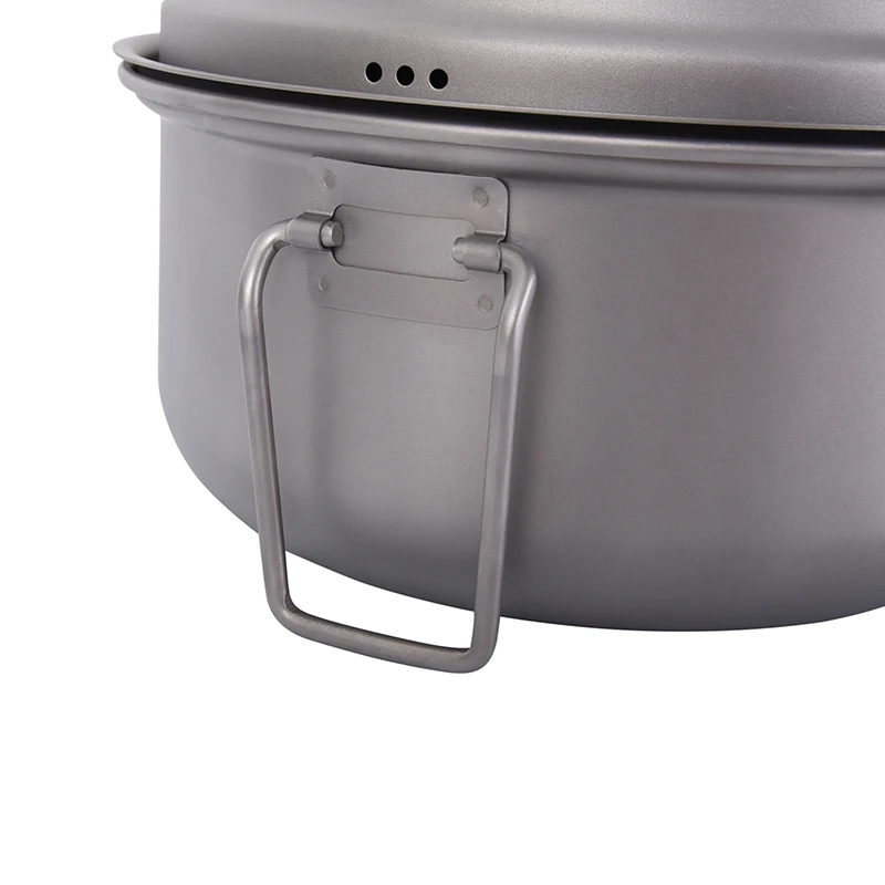 Boundless Voyage Titanium Steamer Stockpot Portable Outdoor Camping Picnic Cooking Hanging Pot with Tea Tray Ideal Soup Pot - view 5