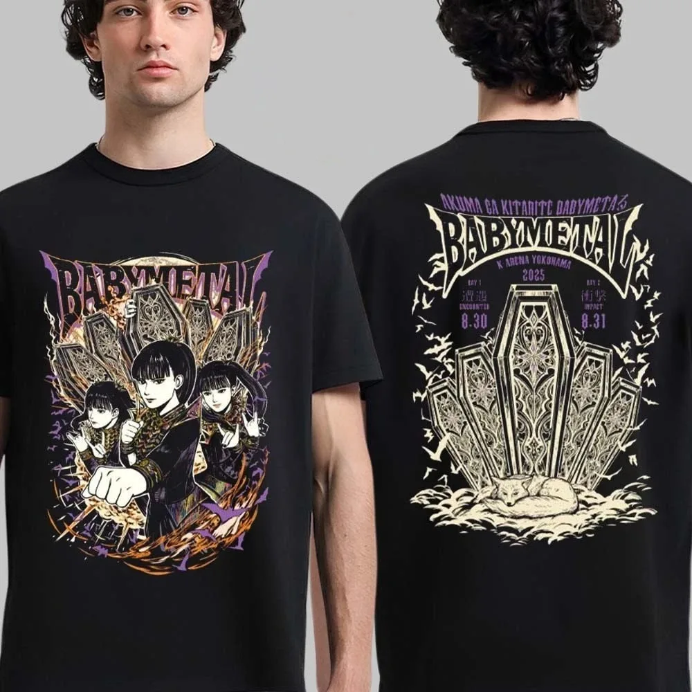 Japanese Metal Idol Group BABYMETAL Mange Poster Graphic Print T-shirt Men Women O-neck Cotton Fashion Tee Oversized Summer Tops