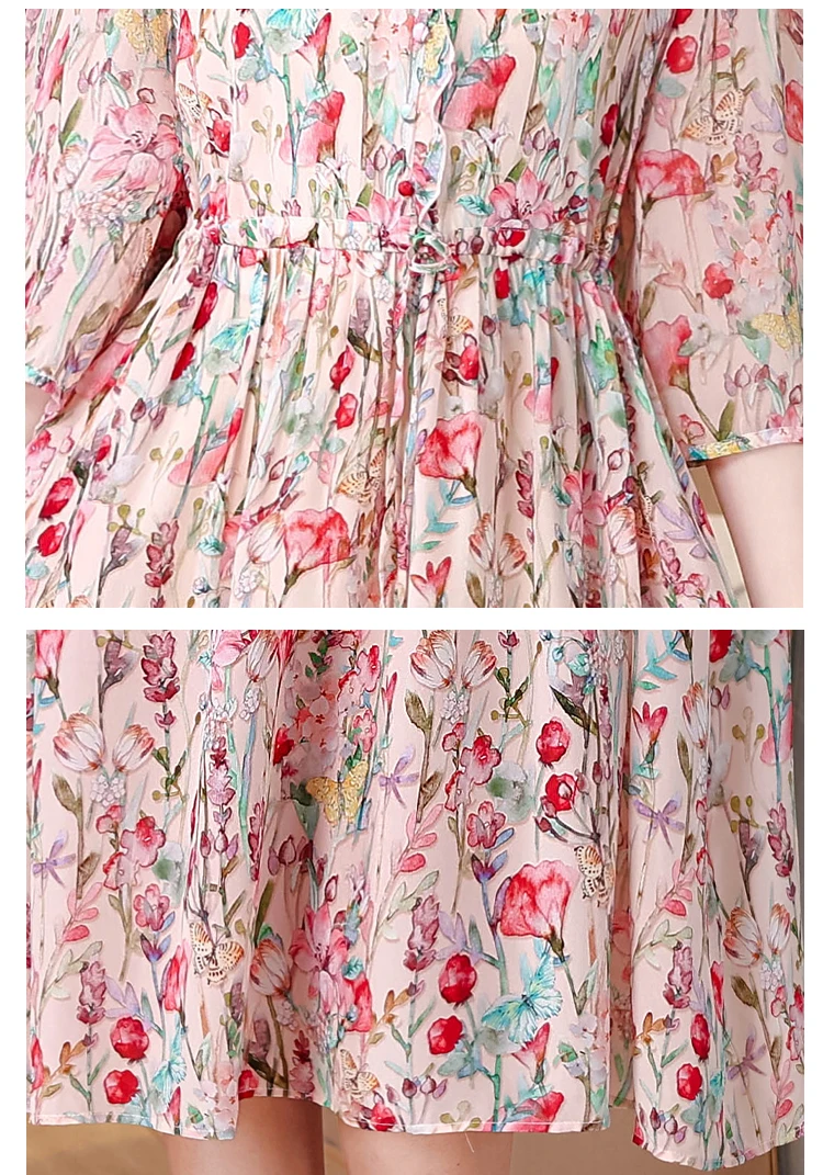 2025 damska nadruk w stylu vintage plaża elegancka suknia wieczorowa wiosenne wakacje Boho Hepburn Vestidos letnia luksusowa jedwabna sukienka Midi na co dzień