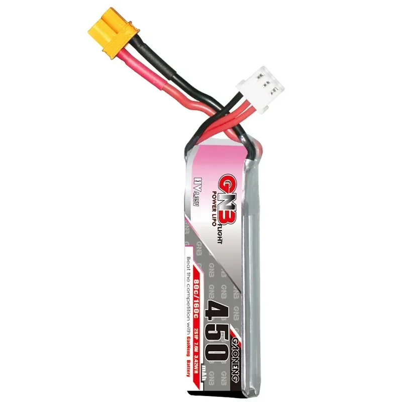 Prise de XT30U-F de batterie Lipo GNB 7.6V 2S 450mah 80C/160C HV pour iFlight Cineéquation mod ymodel Crux3 BetaFPV FPV Racing Drone