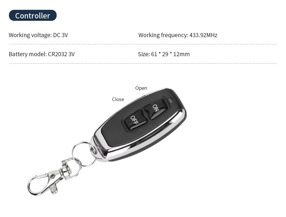 KEBIDUMEI RF 433MHz Drahtloser Fernbedienungs-Lichtschalter AC 220V 110V 10A Controller EIN/AUS-Sender Relais-Empfänger für LED – Detail 13