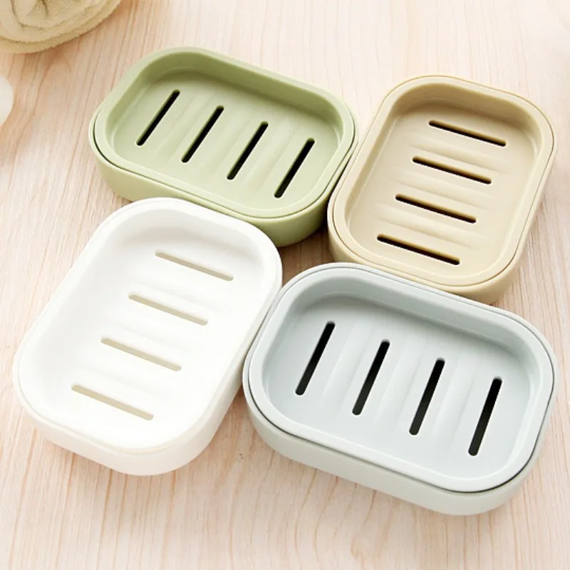 Japanese-Style Double-Layer Draining Soap Box Creative Bathroom Handcrafted Soap Stand Plastic Soap Tray for Washing Face Soap