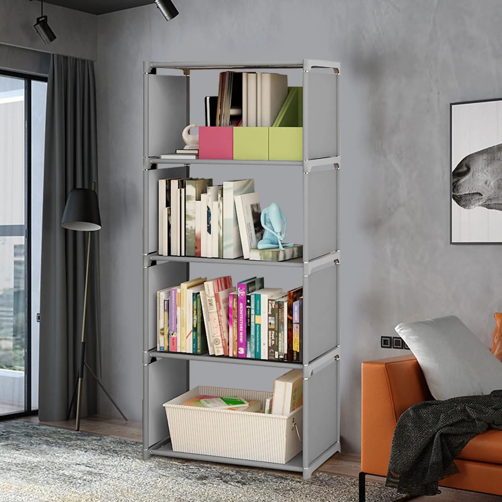 

Bookcase Bookshelf Clothes Storage Shelves Shelving Cabinet Display Rack 4 Tier