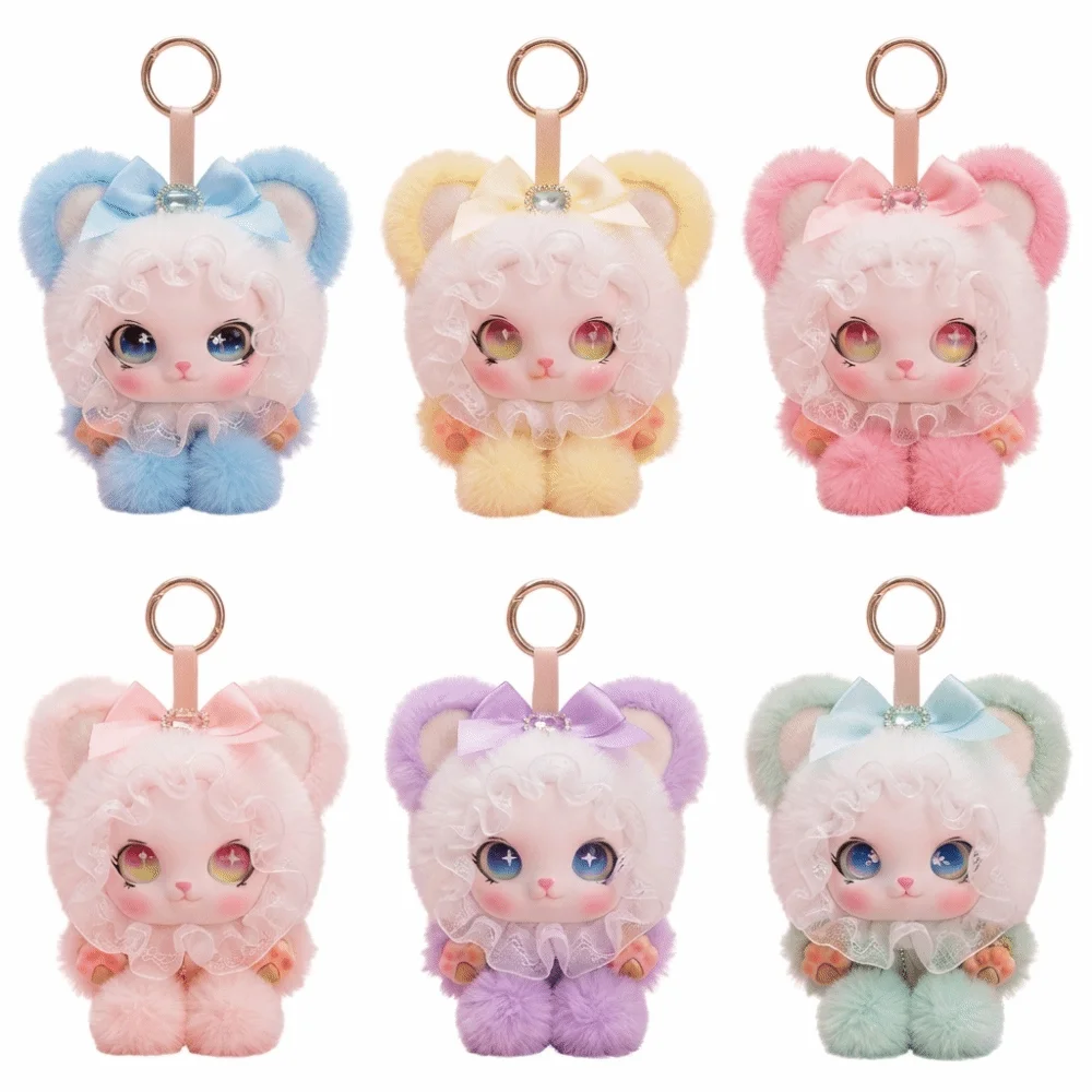 Delicate Big Ear Cat Plush Keychain Ornaments Kawaii Car Key Ring Decorations Bag Hanging Doll Bag Charm Backpack