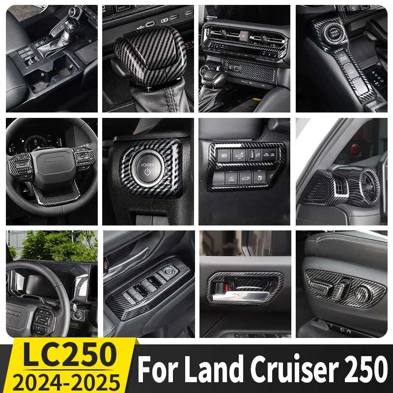 

For Toyota j250 250 Land Cruiser Prado LC250 2024 2025 Carbon Fiber Interior Accessories Upgrade Decoration Protection Kit ABS