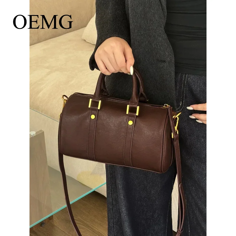 

OEMG НОВАЯ женская сумка из натуральной кожи, сумка через плечо, женские сумки через плечо, роскошная дизайнерская сумка в стиле минимализм, кожа крупного рогатого скота