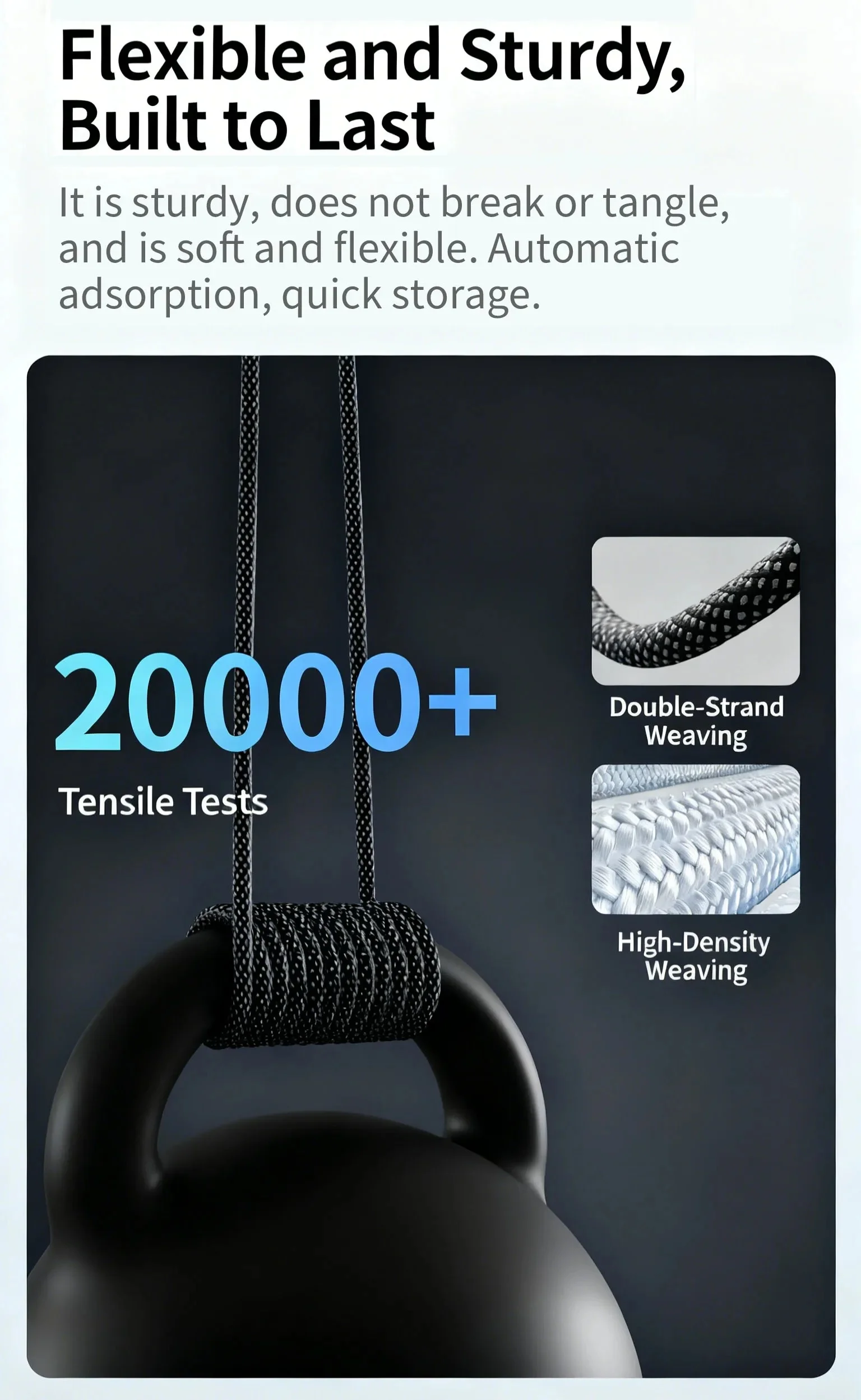 65W Magnetisches USB-C-auf-Typ-C-Ladekabel, Nylon-Geflecht, Anti-Wickel-Datenkabel, schnelles Laden 3.0 für iPhone, Samsung, Huawei – Detail 5