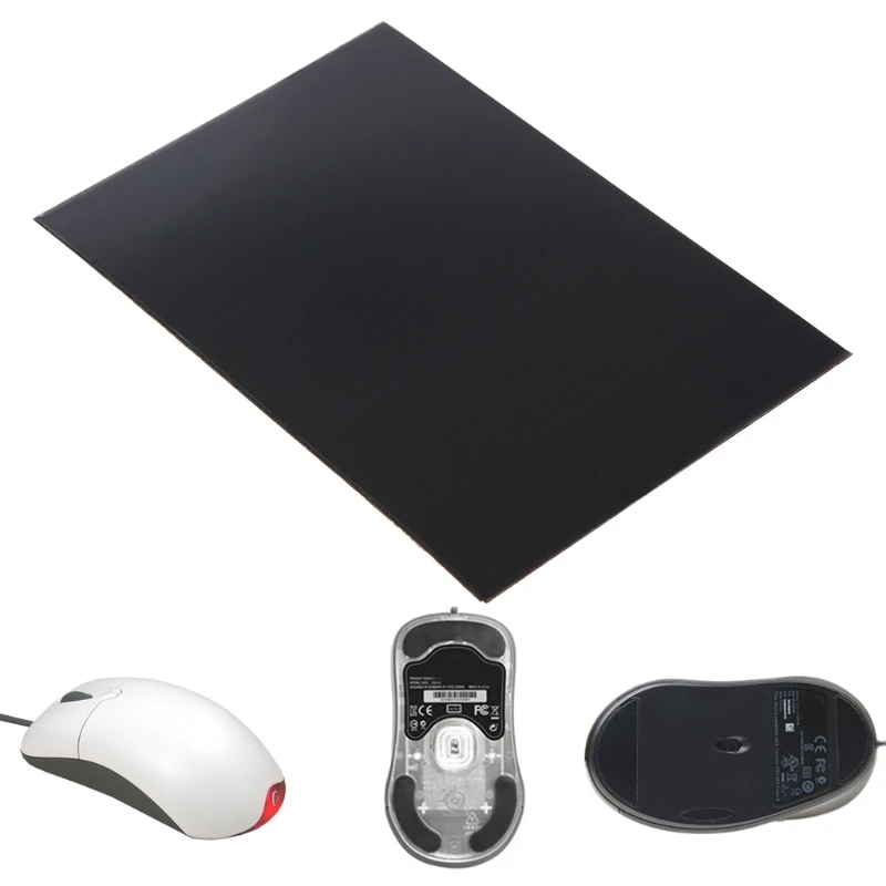 

Mouse Foot Sticker 70mmx100mm Thickness 0.6MM Cut DIY Universal Mouse Foot Sticker Pad Black