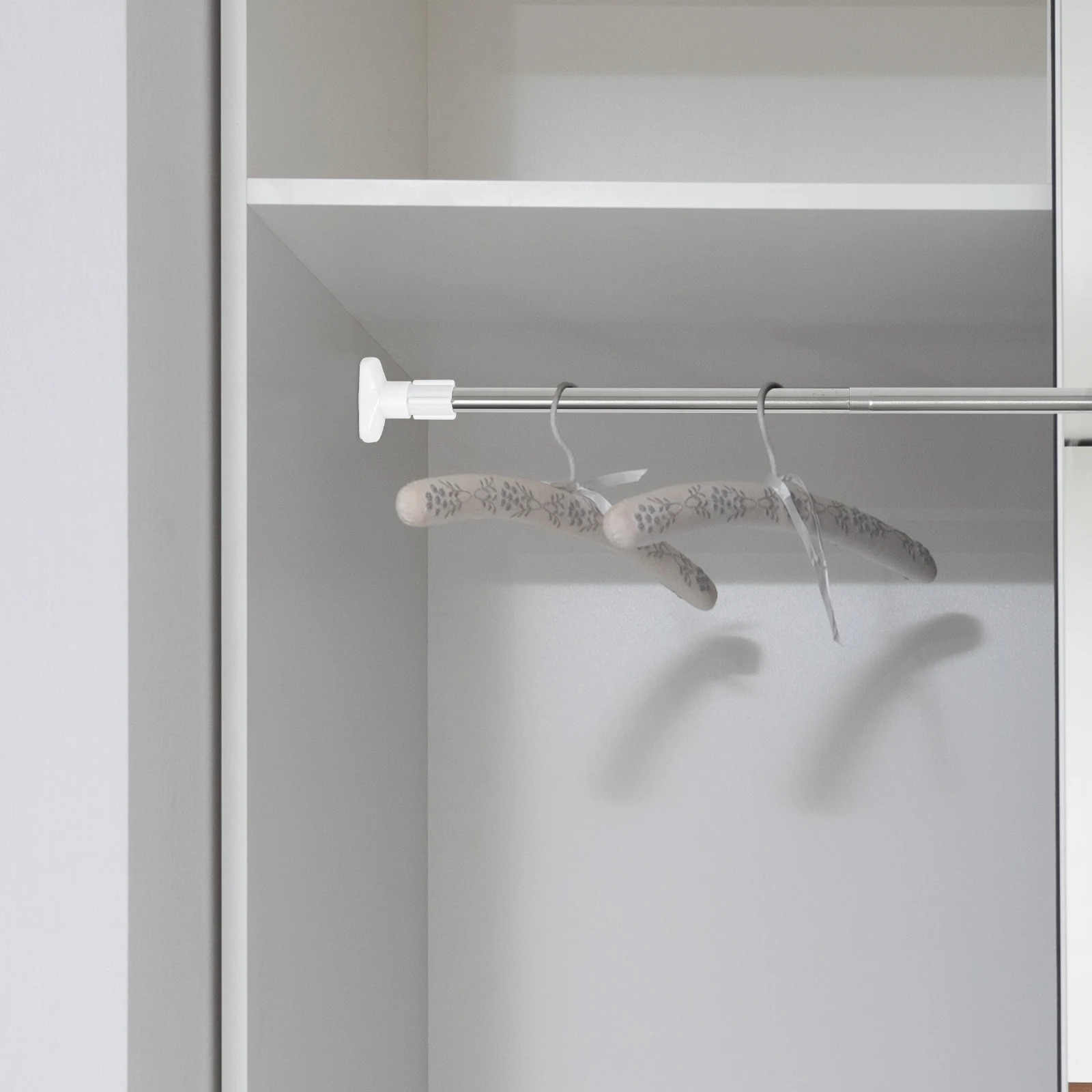 

Telescopic Bath Curtain Rod Stainless Steel Anti Rust Clothes Drying Pole Nail Free Tension