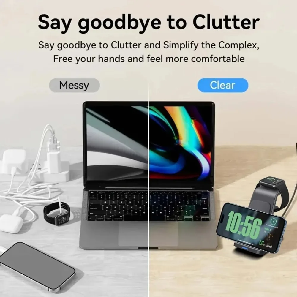 100W Quick Wireless Charger Phone Charging Station For iPhone 16/16 Pro/16 Pro Max 16-12 & Apple Watch 10-2 & AirPods Pro - náhled 5