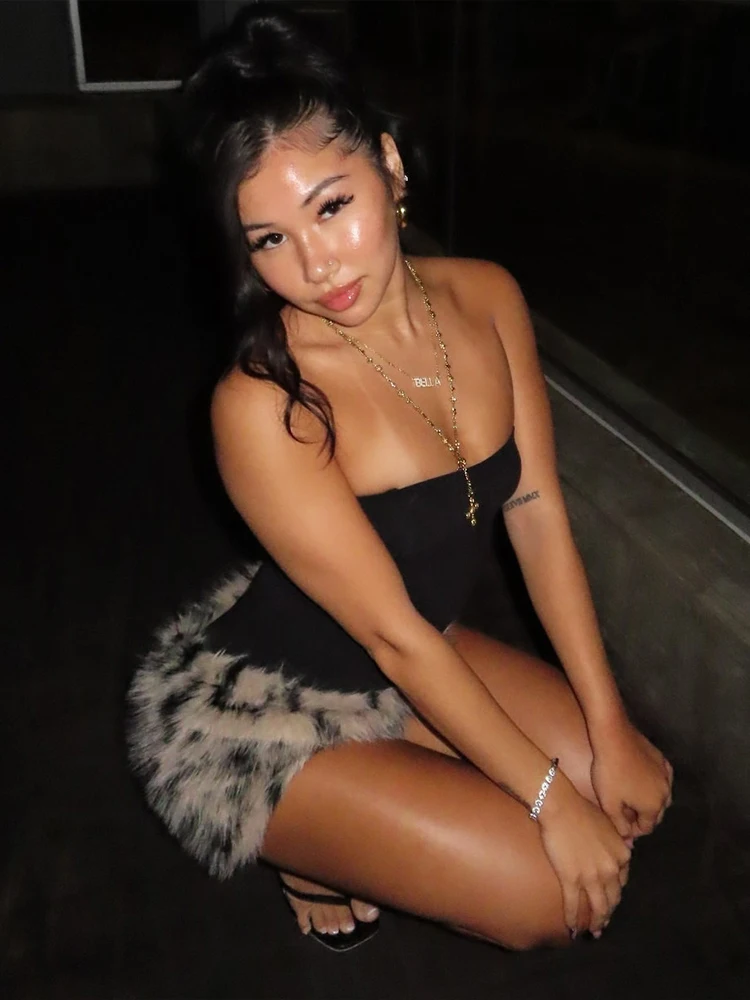 ニバーパッチワークヒョウ柄プラッシュヘムドレスノースリーブセクシーミッドナイトホットティクラブウェアワイルドファッションスキニーコケットミニボディコン