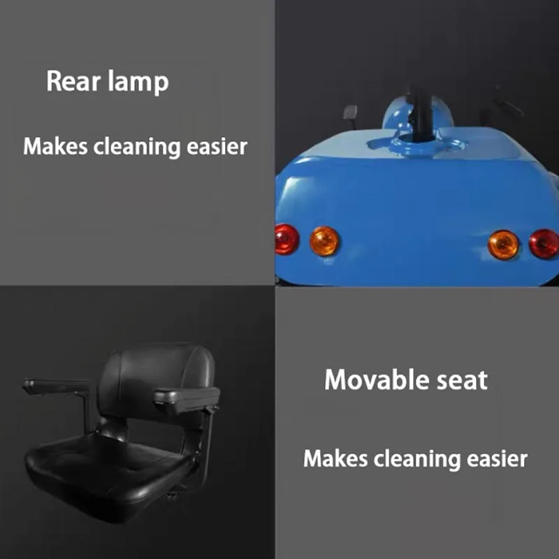 Three Wheel Electric Floor Dust Mop Cart Dual Mop Head Design Indoor Hard Floor Cleaning Vehicle for Mall Maintenance Customized