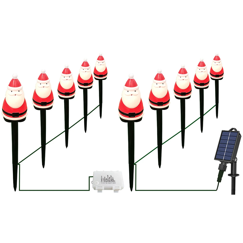 Christmas Decorative Santa Claus Light Warm White Light LED Grass Stake Lamp Festival Theme for Xmas Patio Pathway Courtyard