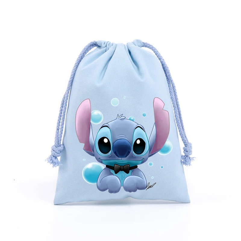 Stitch Disney Cute Gift Bag Drawstring Pockets Storage Bags Cartoon Drawstring SchoolBag Anime New Kids Birthday Kawaii Gifts