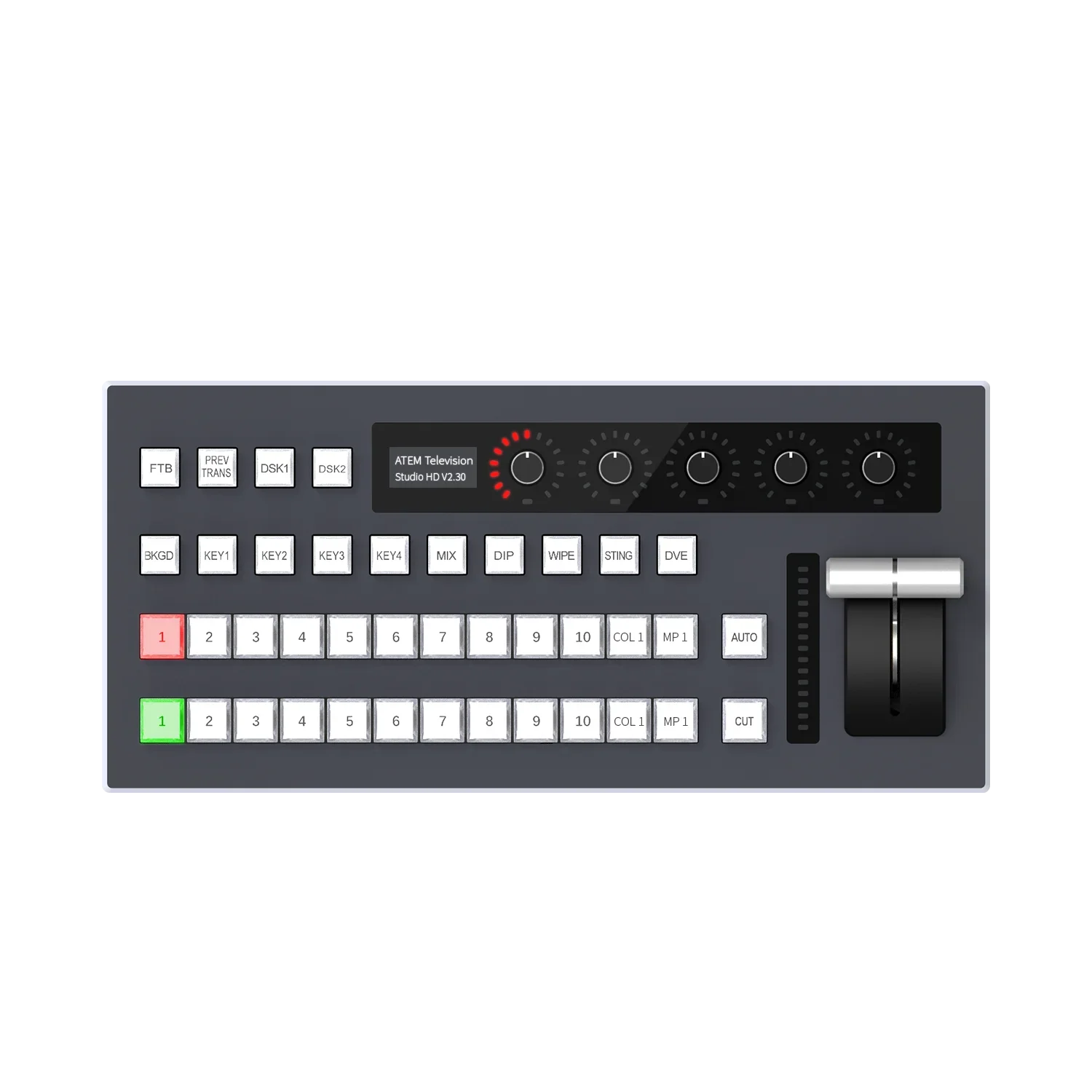 

Full HD Screen Video Switcher ndi to HDM1 Switcher Broadcast Live Streaming Video Mixer Switcher Joystick Controller