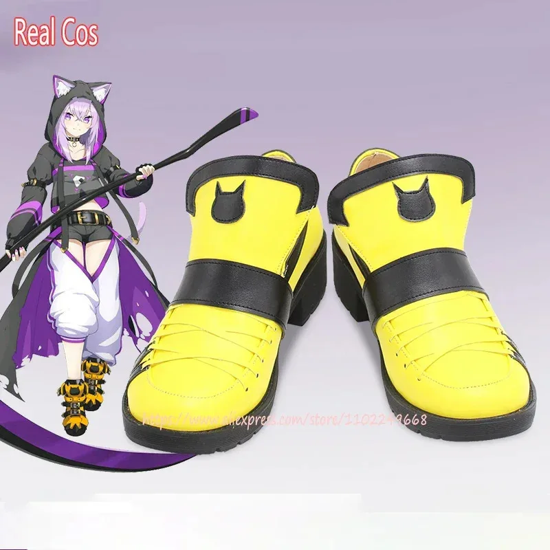 

RealCos Hololive Cosplay Shoes Youtuber Costume Shoes PU Leather Boot for Party Halloween