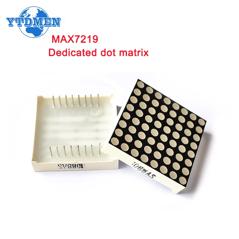 MAX7219 Dot Matrix Module 8*8 Common Cathode 5V, Red and Green 4 in One LED Display with DuPont Line, 1 Bit Display Module