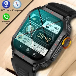 Montre intelligente GPS militaire étanche IP68 pour homme, montre intelligente de sport, NDavid, sucre dans le sang, appel Bluetooth, extérieur, nouveau, 1.95