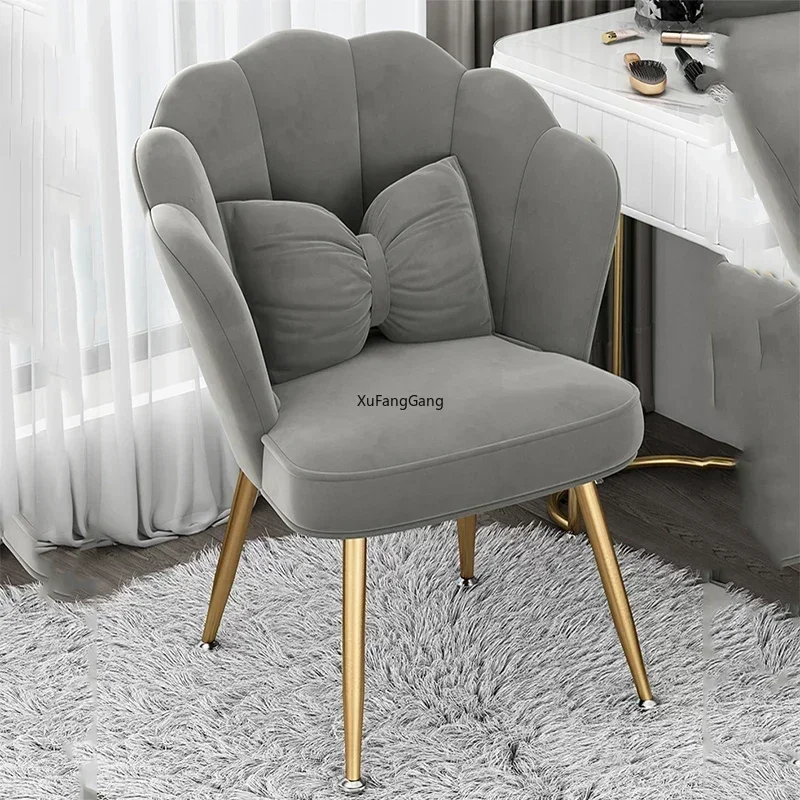 Armrest Velvet Luxury Dining Chair Nordic Cushion Comfortable Living Room Lounge Chair Postmodern Silla Comedor Home Furniture