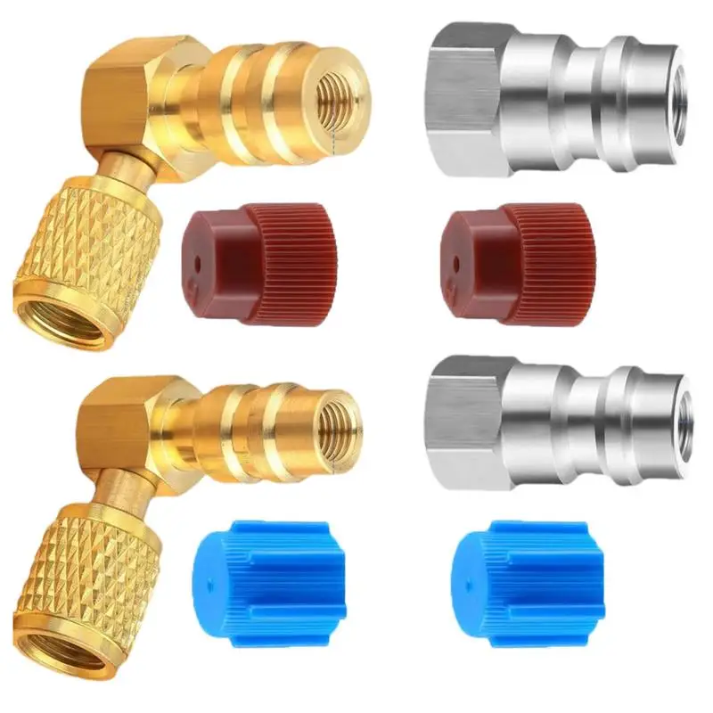 

R134a Conversion Kit Quick Coupler Valve Adapter R12 To R134a High/Low Pressure R12 To R134a Adapter Adjustable Quick Coupler