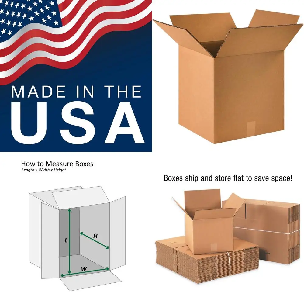 

16 x 16 x 16 Heavy-Duty Double Wall Corrugated Cardboard Boxes, Pack of 15