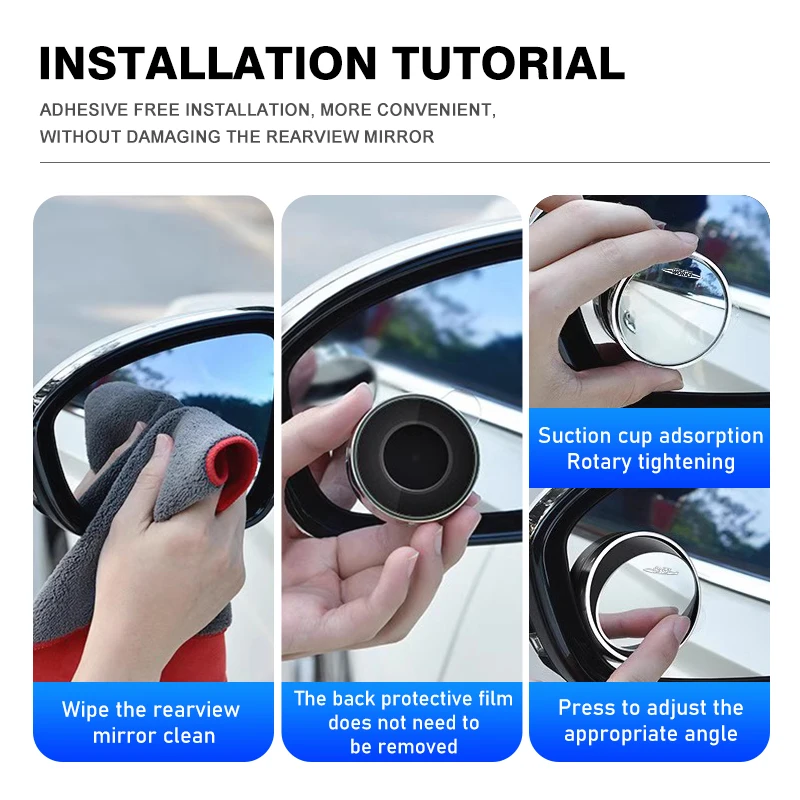Car Auxiliary Blind Spot Mirror HD Convex Rearview Mirror For MINI R56 F54 F57 R70 JCW F60 F55 John Cooper Works - view 4