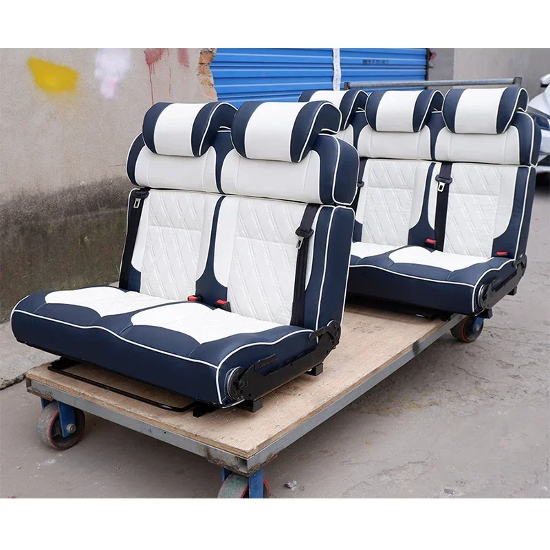 RV Double Seat Double-sided Car Bed Chair Color Customization Adjustable Backrest Angle Car Double Bed Seat Caravan  Accessories