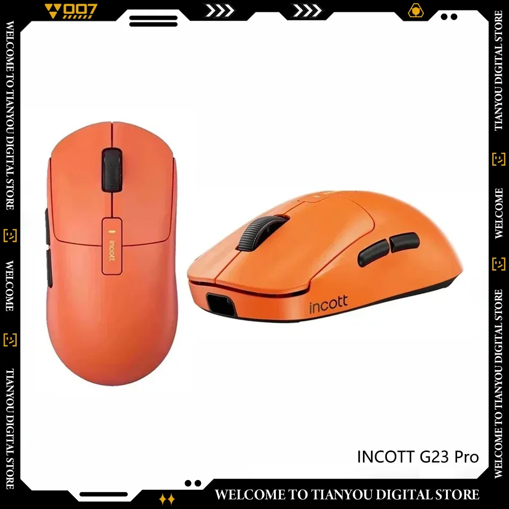 Incott G23 Pro Dual-Mode Bluetooth Wireless 8k Personalizza Basso Ritardo Ergonomia E-Sport Mouse da Gioco Accessori per Laptop Ufficio