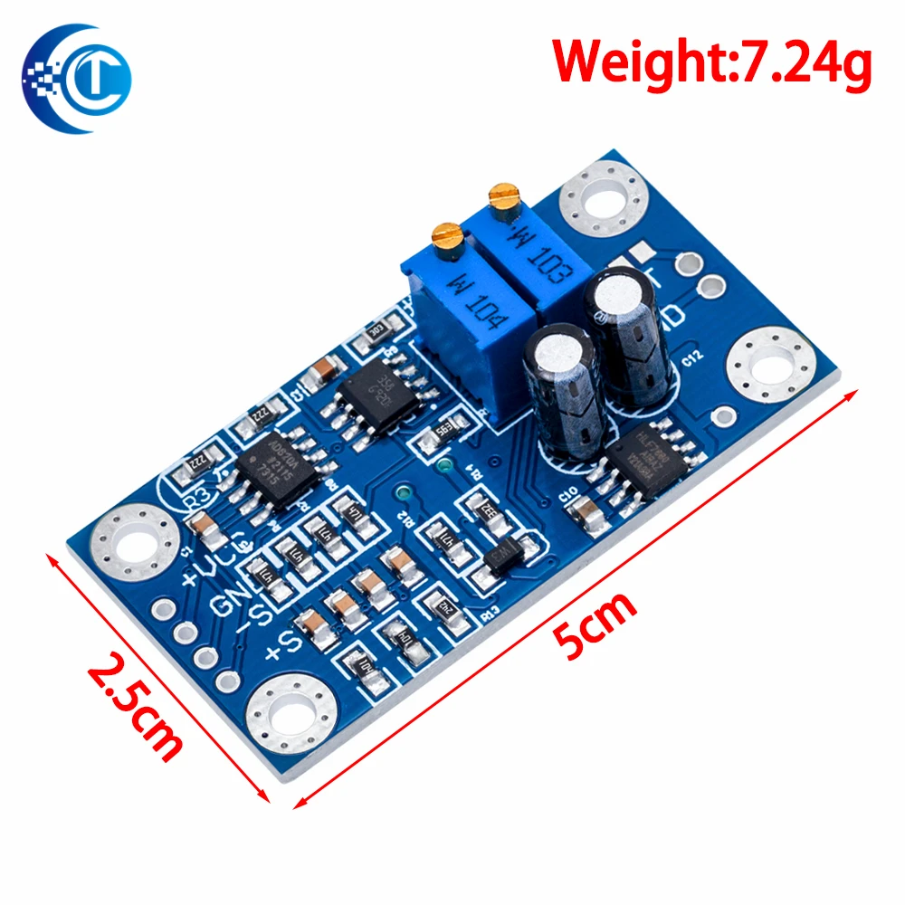 1PCS   AD620 Microvolt (MV) Voltage Amplifier - Signal Instrumentation Module Board, 3 - 12VDC Power New Arrival