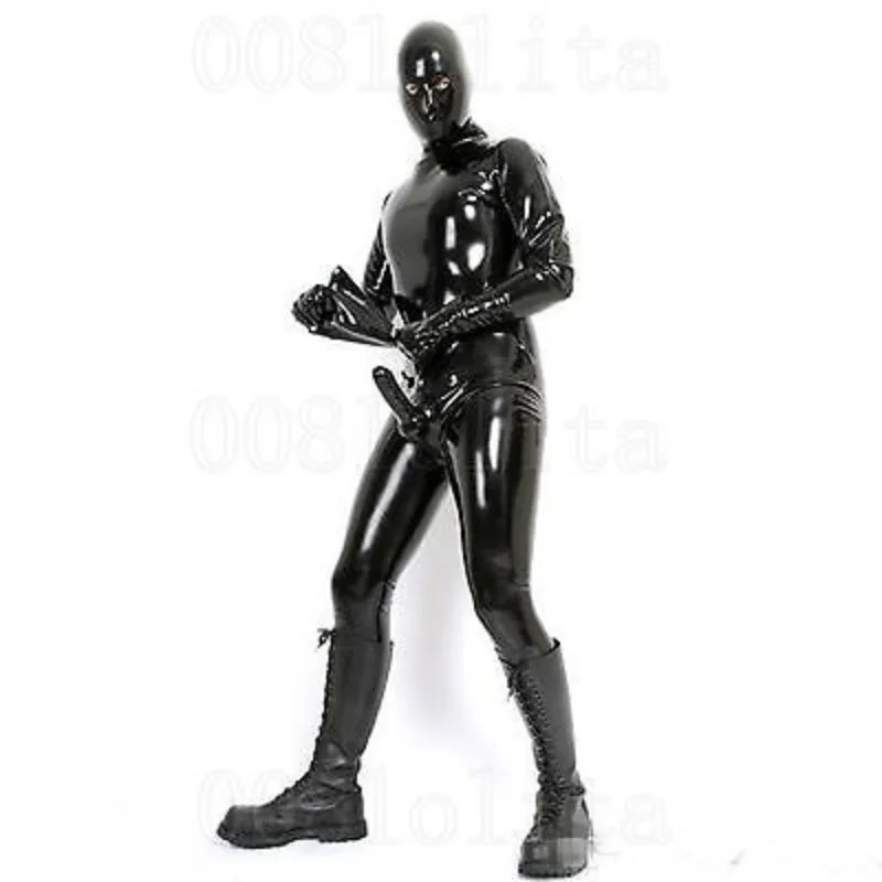 

100% Latex Rubber Gummi Ganzanzug Bodysuit Full-body Hood Catsuit fashion XS-XXL