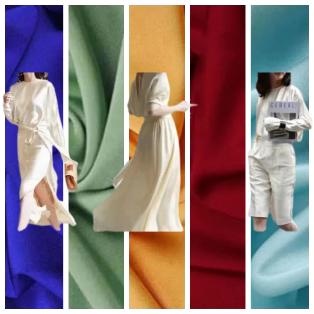 

Утолщенная атласная ткань, легкая куртка, широкие брюки, модный костюм, рубашка, ткань для платья, шитье своими руками, материал для одежды на метр