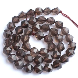 Natural Stone Beads Faceted Smoky Quartz Loose Spacer Beads For Jewelry Making Diy Bracelet Necklace Wholesale 6/8/10mm 15 Inch