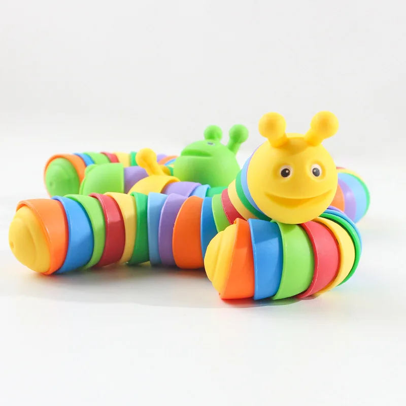 Toys For Kids Simulation Decompress The Rainbow Smiling Face, Snot, Caterpillar Creep, Puzzle Children's Toys Venting Animals