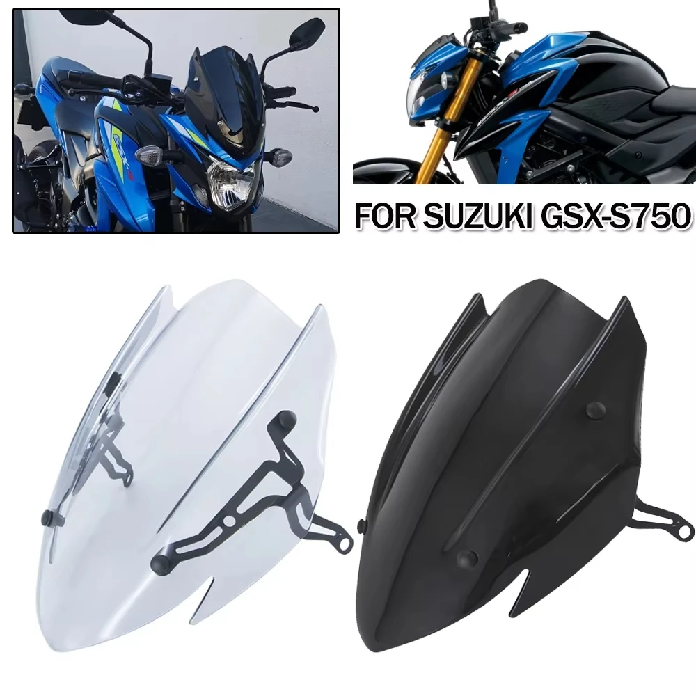

Motorcycle Windscreen Sports Touring Windshield Visor Wind Deflector With Bracket For Suzuki GSX-S750 GSXS750 GSXS 750 2017-2023