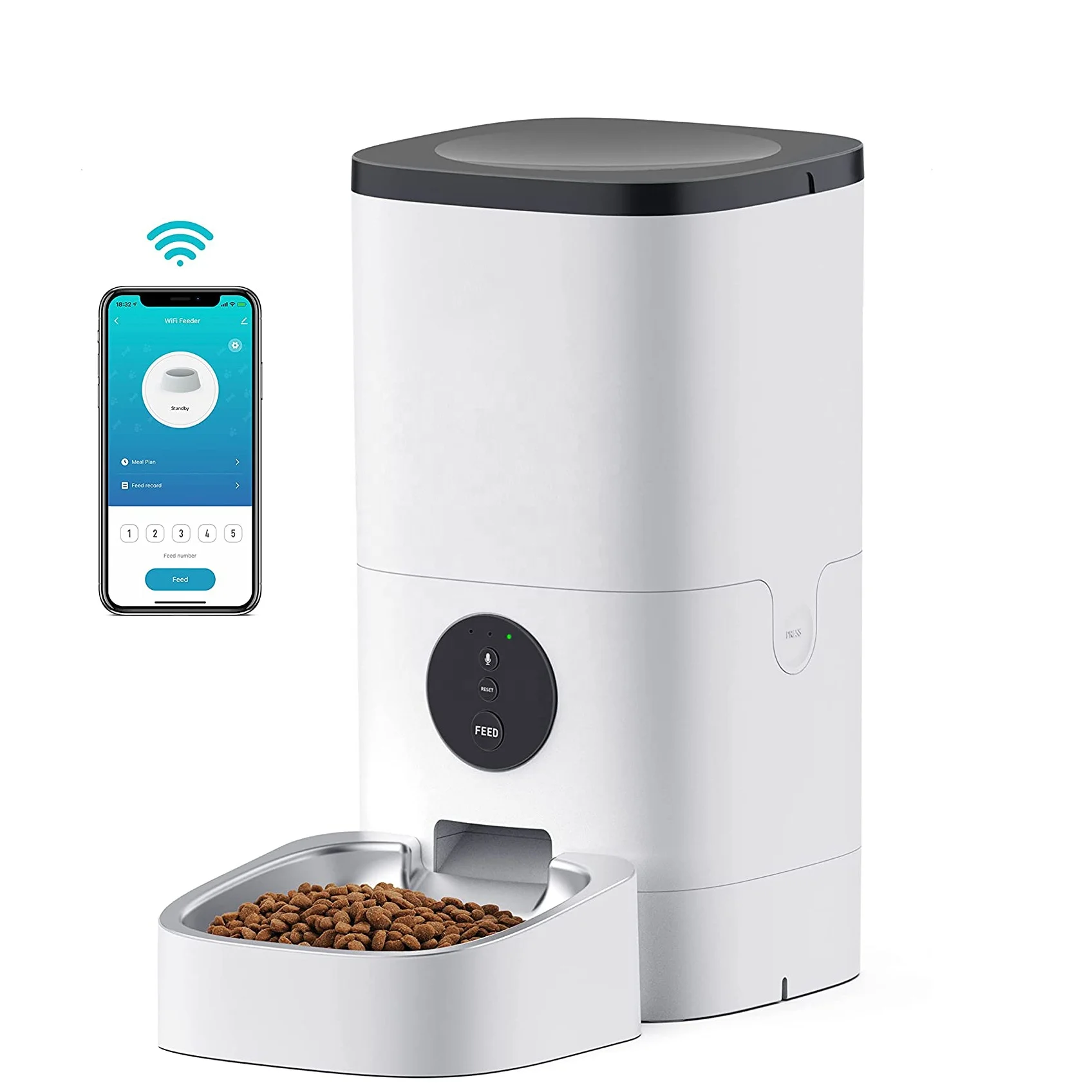 

New 10s Voice Record Meal Call App Timing Feeding Smart Dog Feeder Dry Food Automatic Cat Feeder