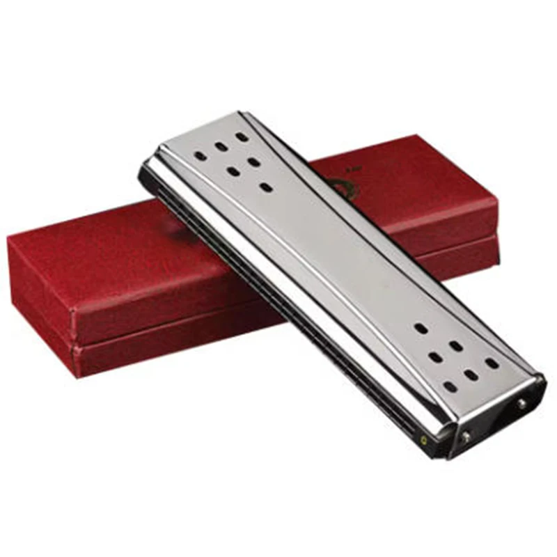 24 Holes Harmonica Double-Sided Polyphonic Harmonica Professional C&G Two Tones Harmonicas Adult Beginners Playing Harmonicas