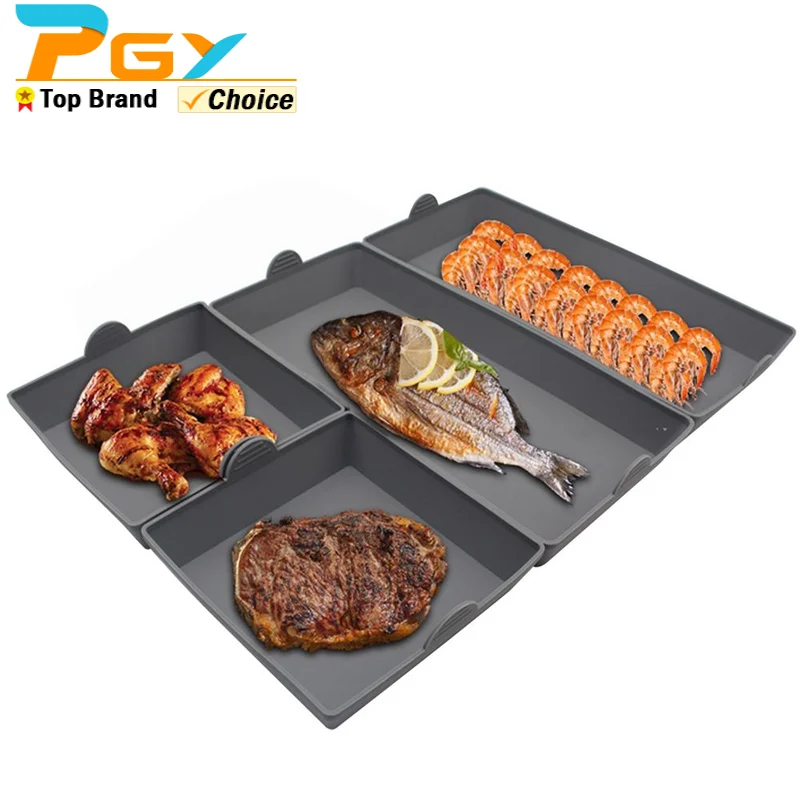 Air Fryer Silicone Baking Pan Nonstick Sheet Pan Dividers Cooking Bakeware Accessories Reusable Baking Trays For Oven Safe